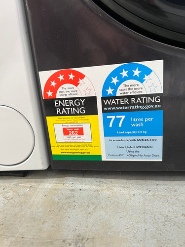 Factory second Haier 9kg Front Load Washing Machine with UV Protect Dark Grey HWF90ANB1 - Second Hand Appliances Geebung